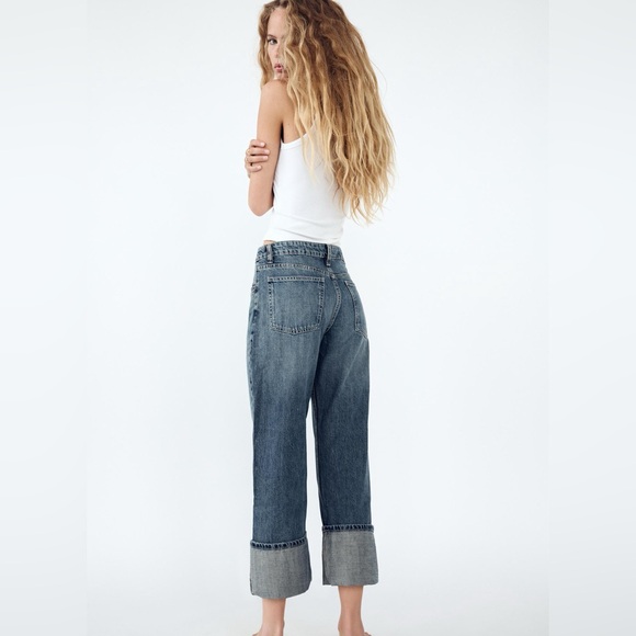 ZARA STRAIGHT LEG MID RISE TRE JEANS - Picture 2 of 7